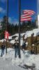 Veterans Day 2018 in Grand Portage - James Corcoran raises the United States flag - Photo by Rhonda Silence